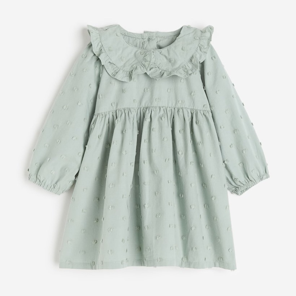 H&M Multicolored Casual Sundress with Bishop Sleeves and Peter Pan Collar